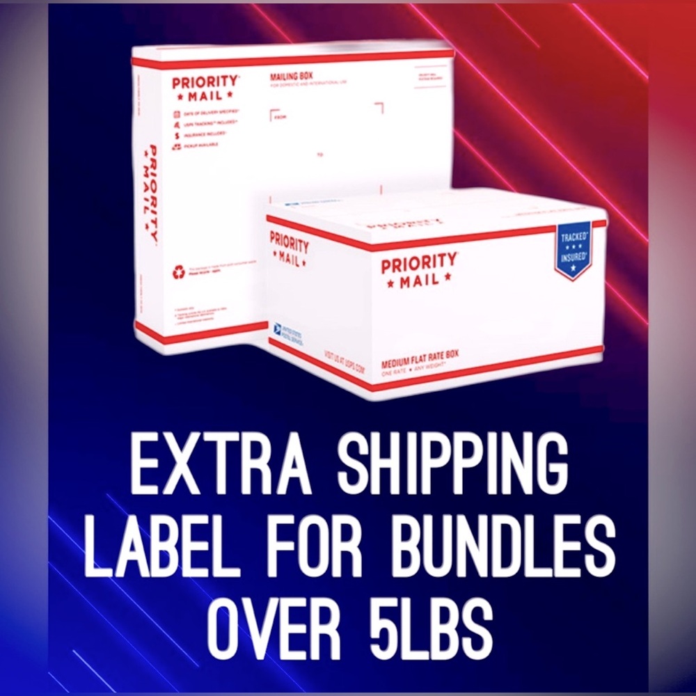 Extra shipping for bundles over 5 pounds